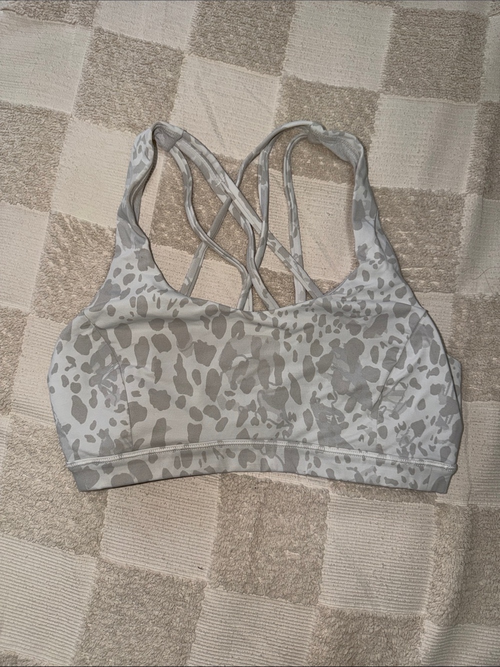 Lululemon Women's Gray Patterned Strappy Sports Bra